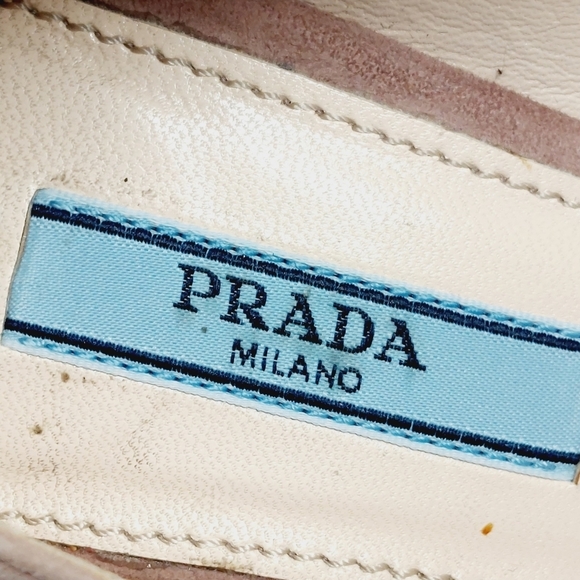 Prada Brown Tan Suede Slip On Platform Slip On Open Toe Cut Heels F937 - Picture 9 of 15